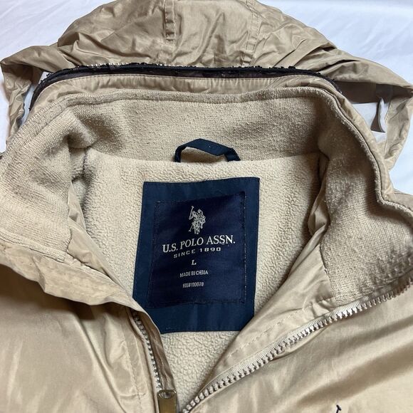 Mens POLO RALPH LAUREN Water-Repellent Ripstop Jacket Desert Khaki Size L New - Picture 2 of 7